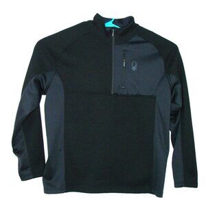 Spyder Mens 2XL Black Half Zip Sweater Gait Knit Pullover Jacket Long Sleeve USA